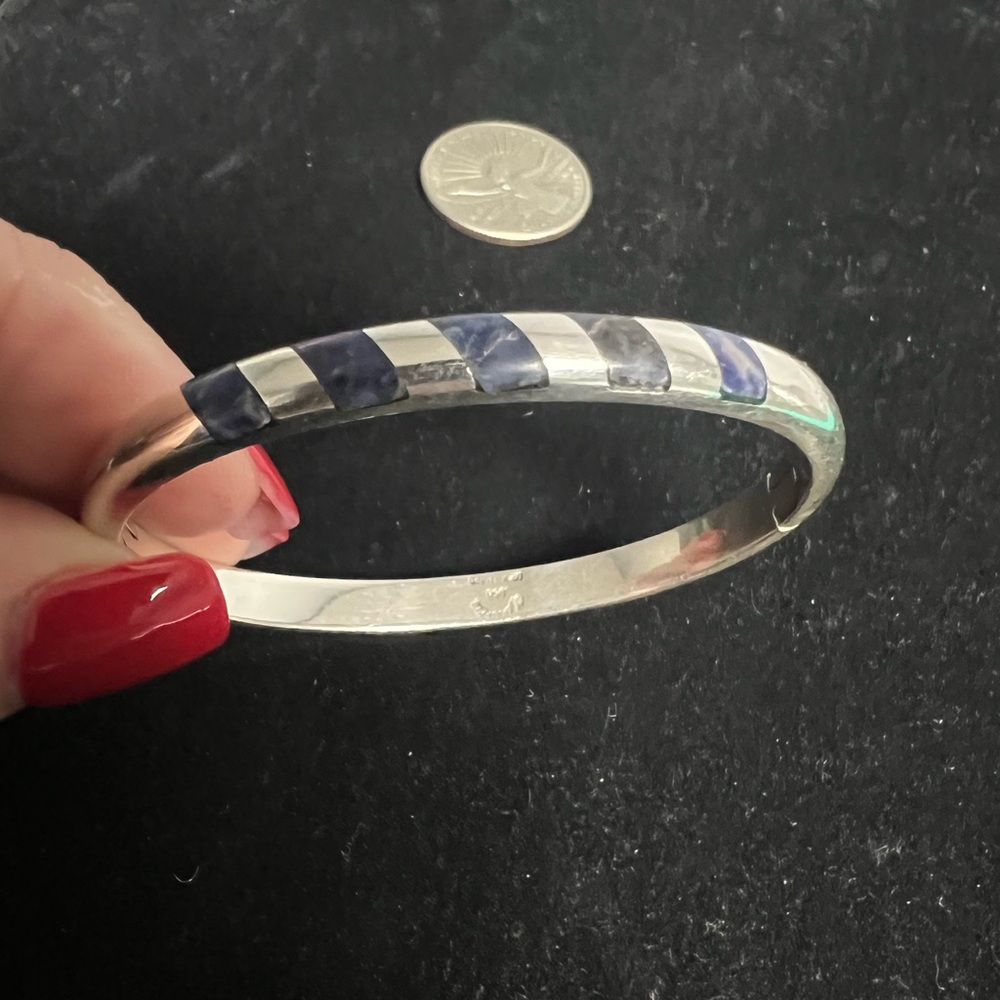 TAXCO 950 SILVER WITH BLUE AGATE